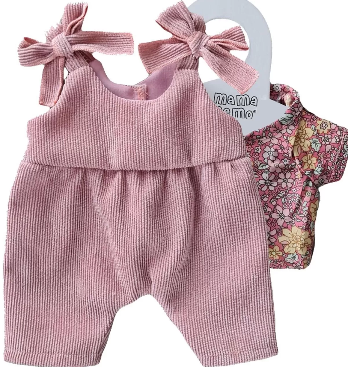 Flash Sale Mamamemo doll clothes & accessories Mamamemo Corduroy Overalls With A Floral Top For Gordi Dolls