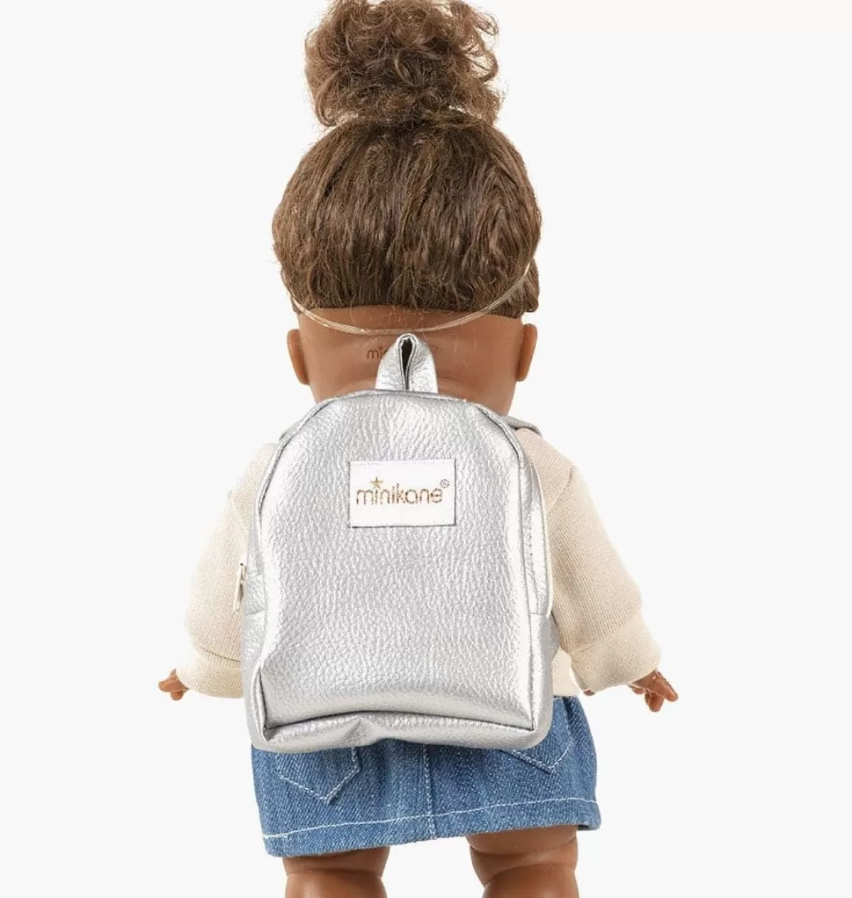 Hot Minikane Backpack For Gordi Dolls Imitation Leather Silver